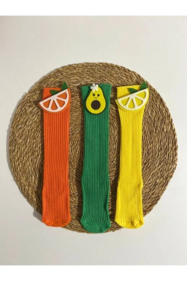 Детские гольфы для девочек с принтом 3 pairs Bilmel, Multicolored