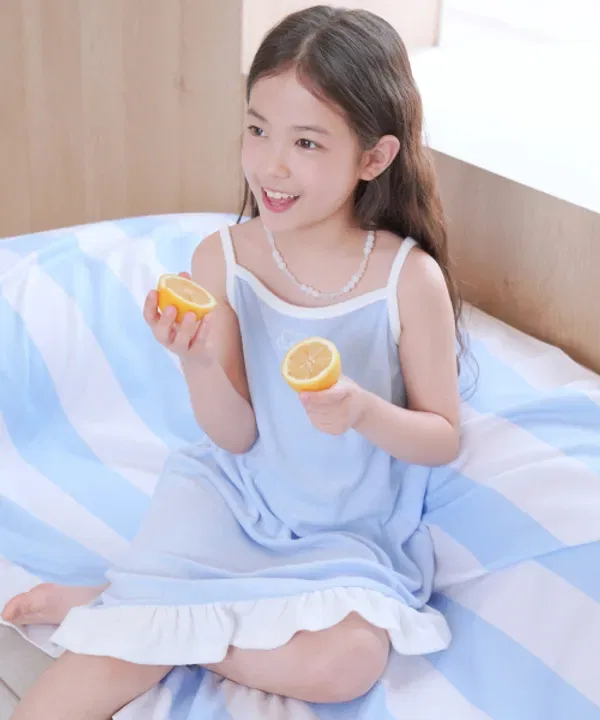 Платье с рюшами из махры, Kids, Sweet Bitter, синий — фото 3