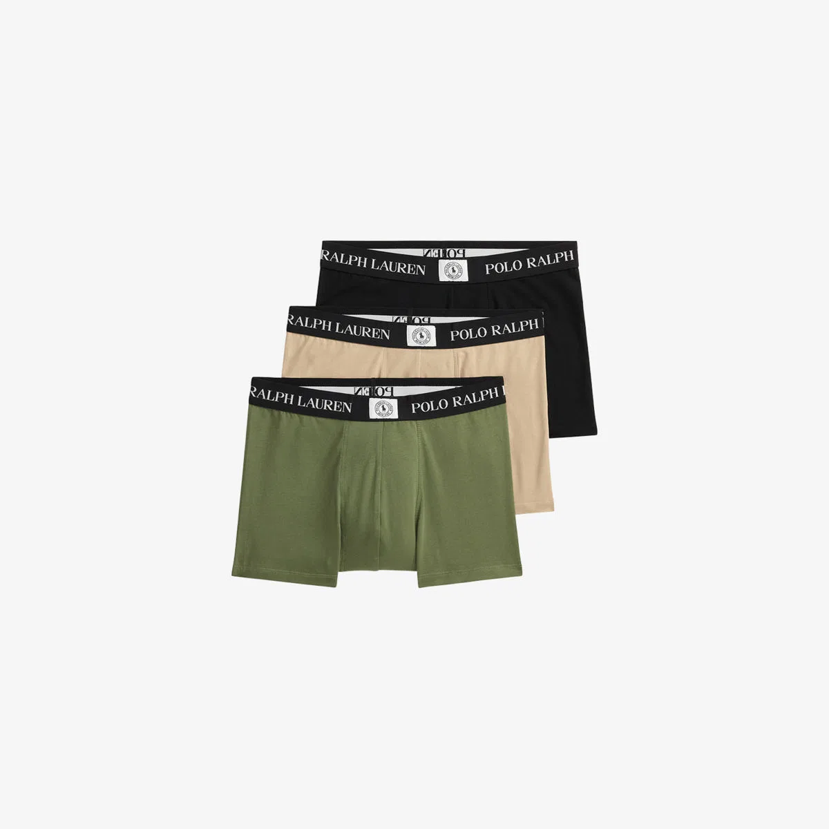 Классический комплект из трех плавок из хлопковой смеси Polo Ralph Lauren, черный/оливковый