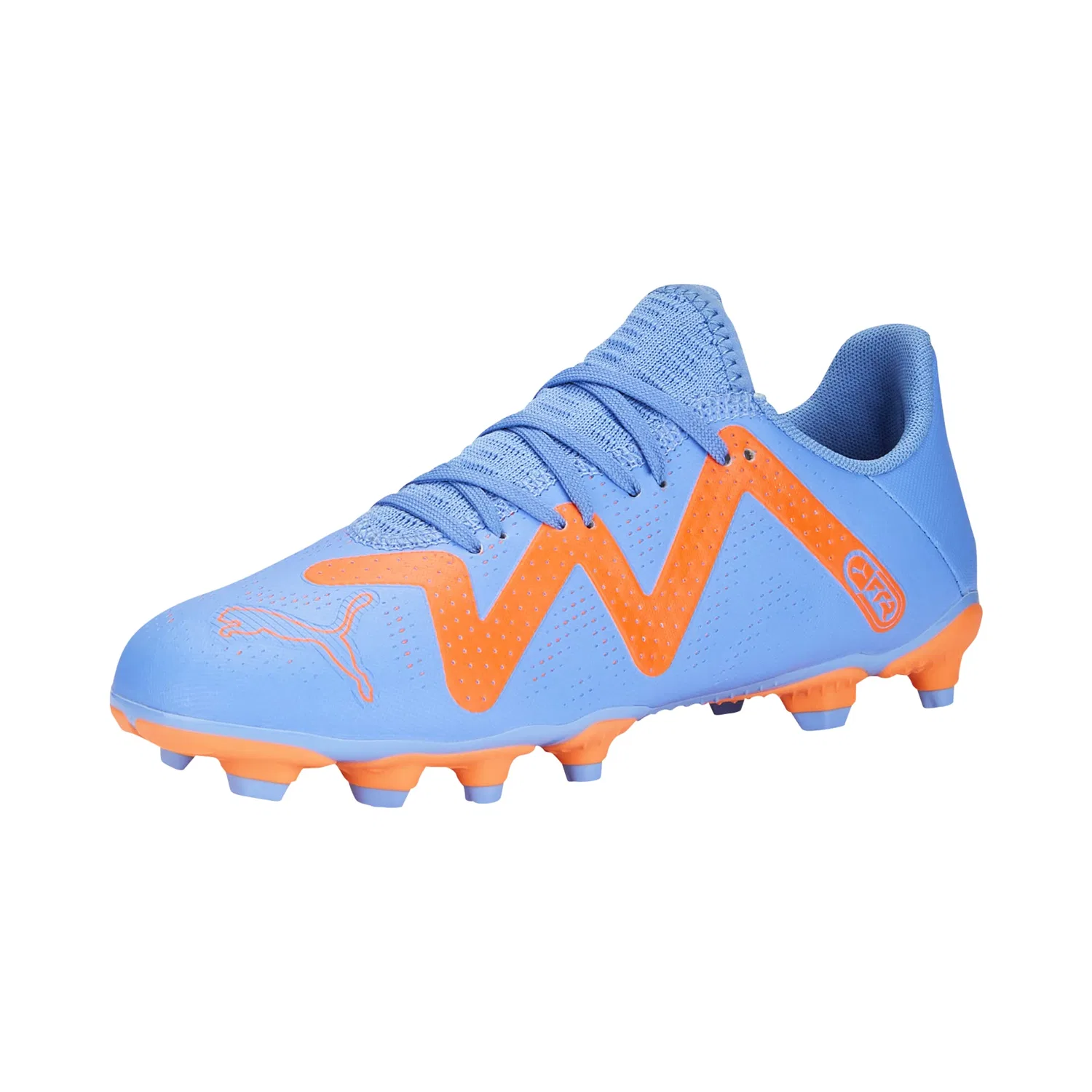 Детские кроссовки для девочек с синтетическим верхом Future Play Firm Ground Artificial Ground PUMA, Blue Glimmer White Ultra Orange