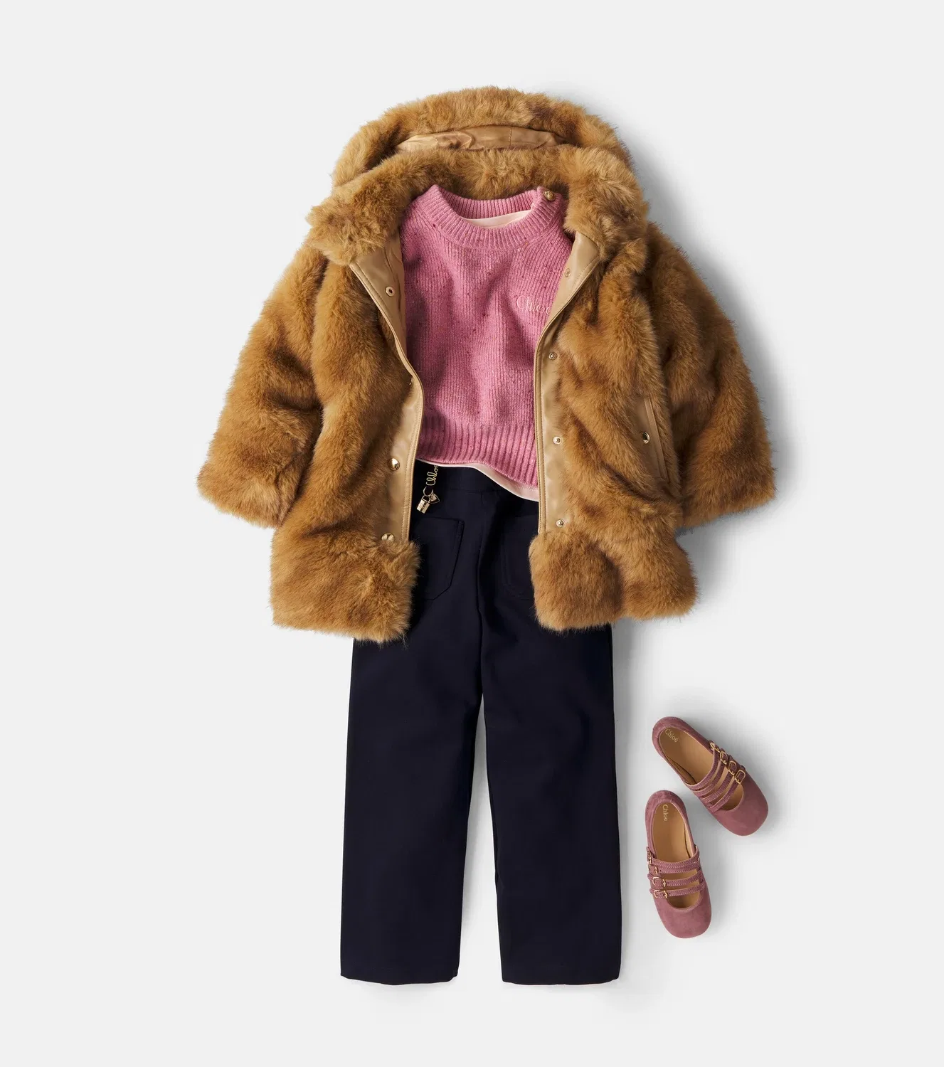 Свитер из шерстяной смеси с украшениями Chloé Kids, розовый — фото 2