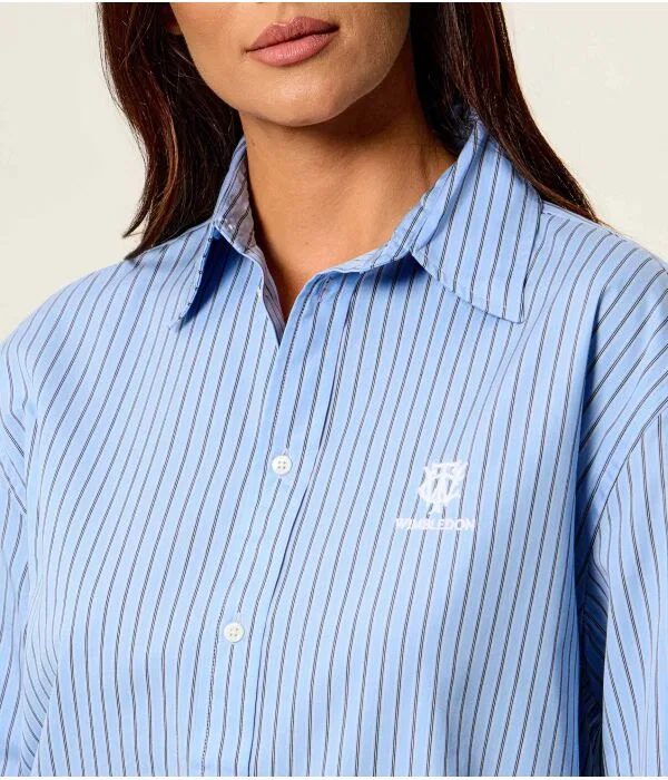 Женская рубашка хлопковая с длинным рукавом Polo Ralph Lauren, Azzurro — фото 4