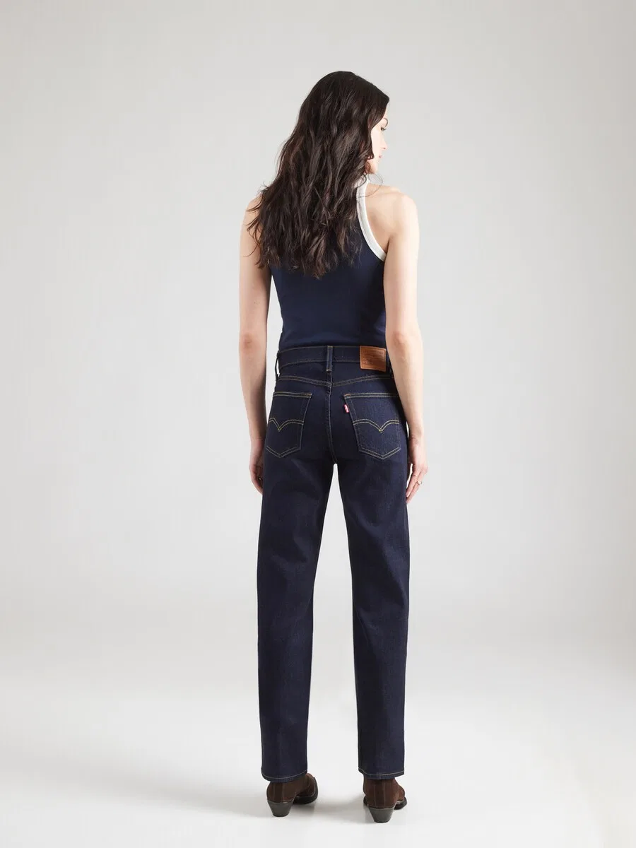 Джинсы LEVI'S Slim fit '722 High Rise Slim' темно-синего цвета — фото 4