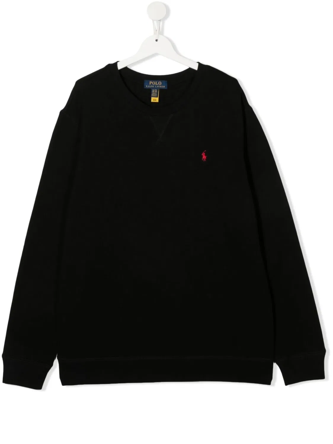 Хлопковый свитшот с логотипом Pony Polo Ralph Lauren, черный