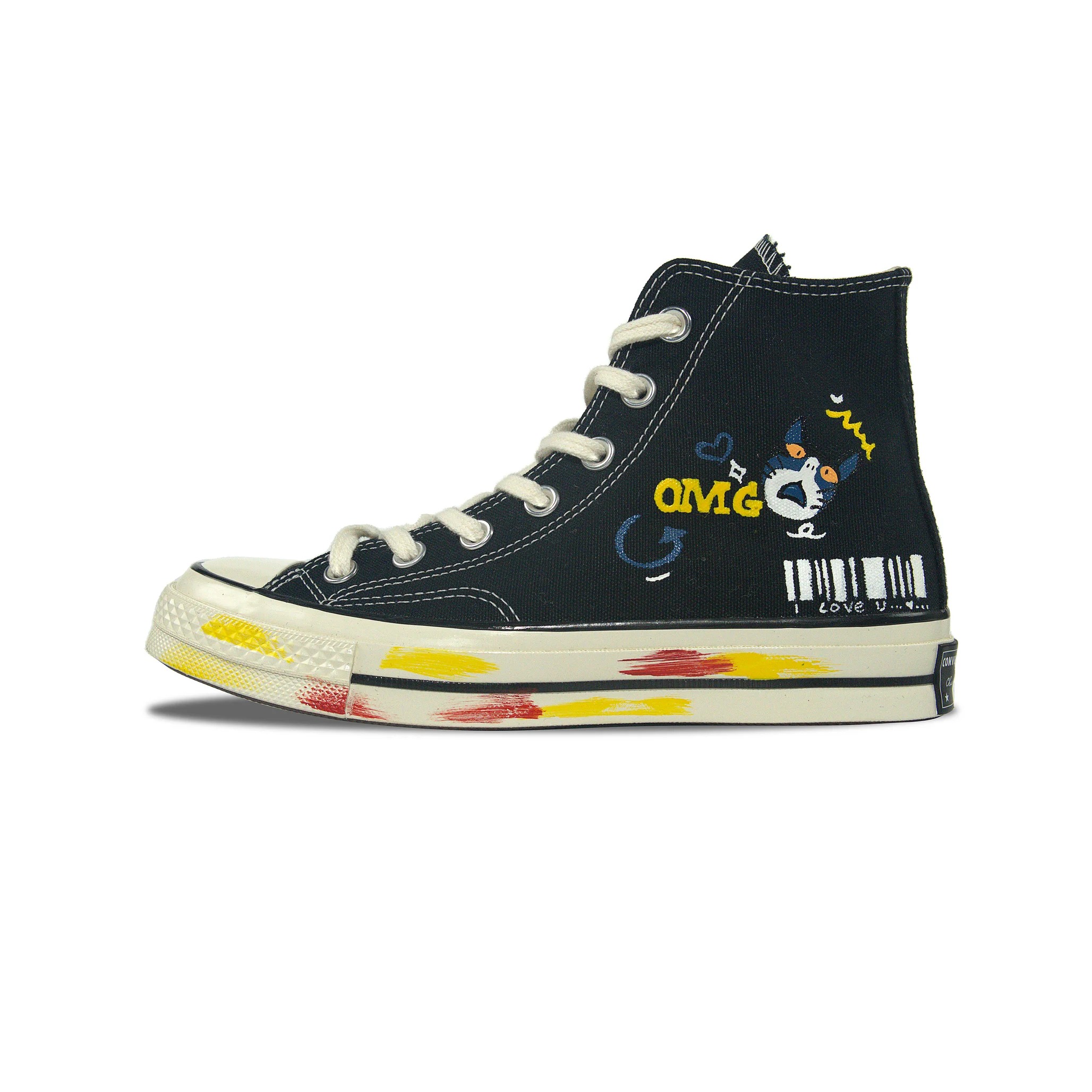 

Кастомизированные кеды Converse Converse 1970s Canvas Shoes Unisex, белый/черный