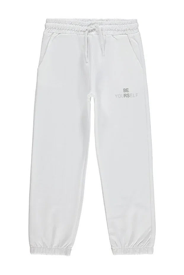 Детские спортивные штаны для девочек с принтом Civil Girls, Off White