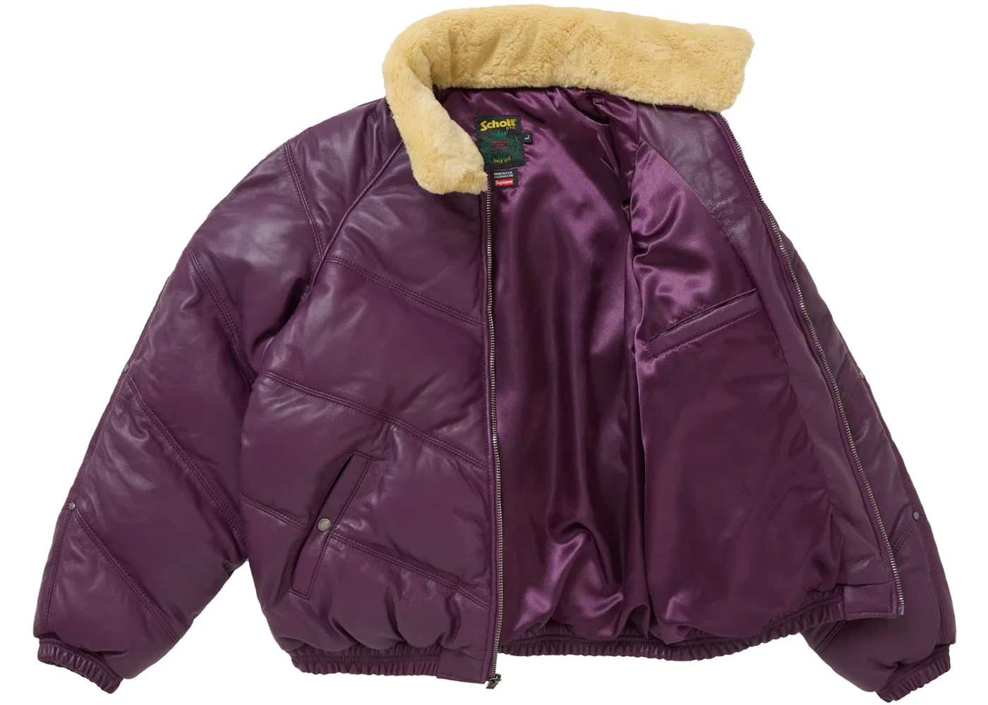 Мужская куртка из кожи с пуховым наполнителем Chevron Supreme, Purple — фото 2