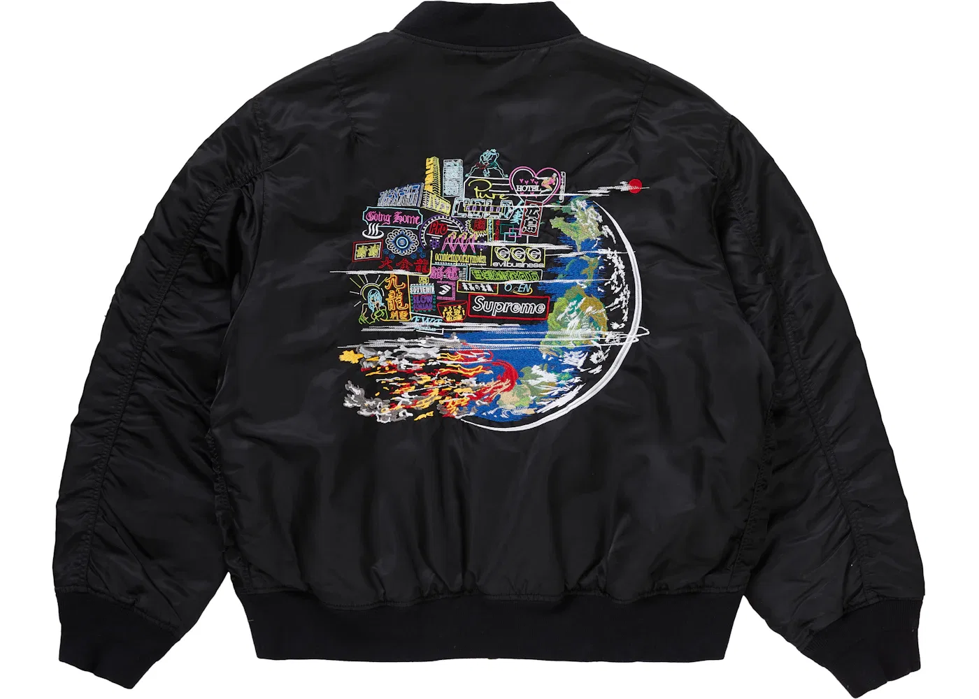 Мужская куртка-бомбер с длинным рукавом MA-1 Supreme, Black