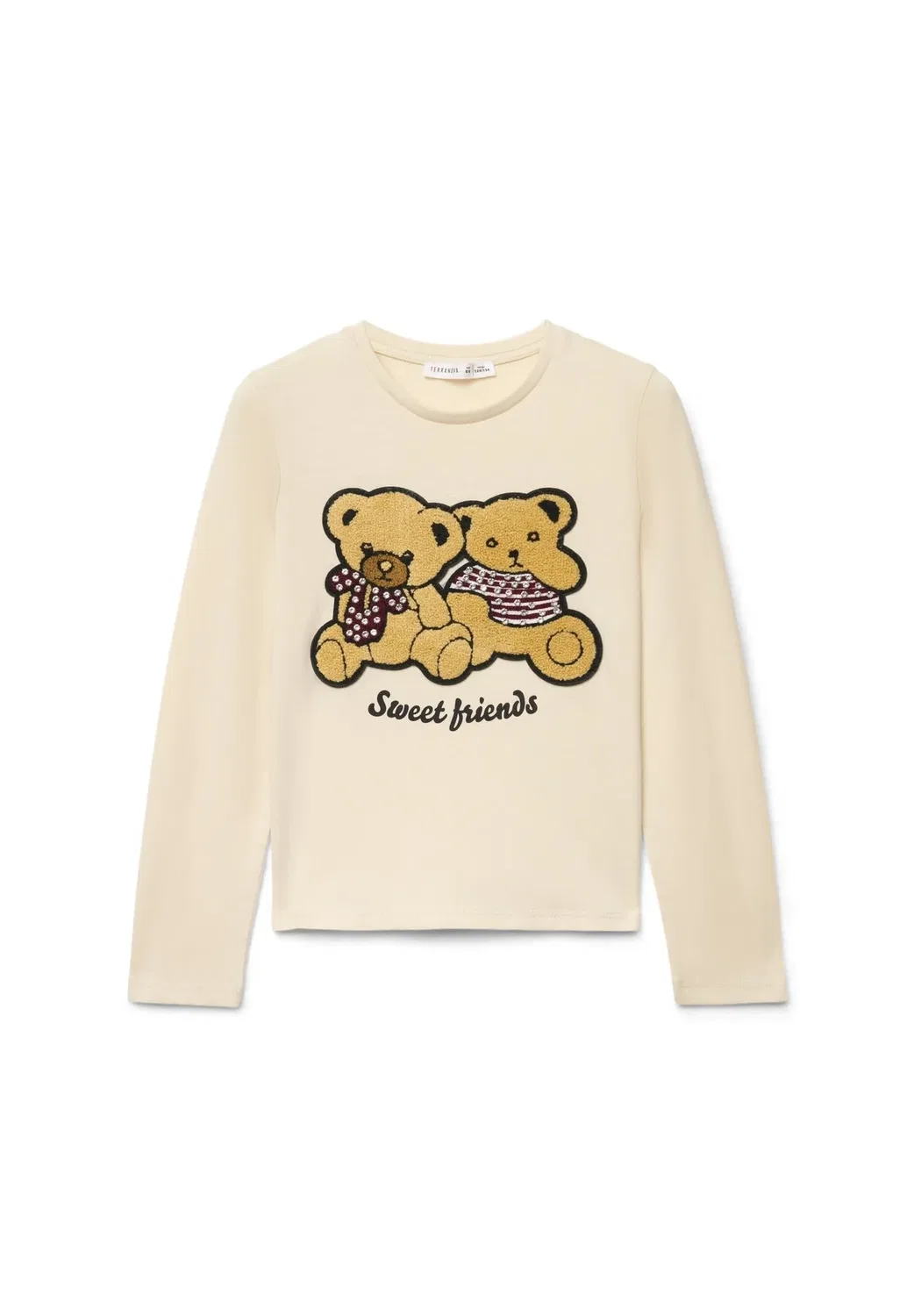 Футболка с длинными рукавами (T-Shirt con stampa) Terranova, Crema
