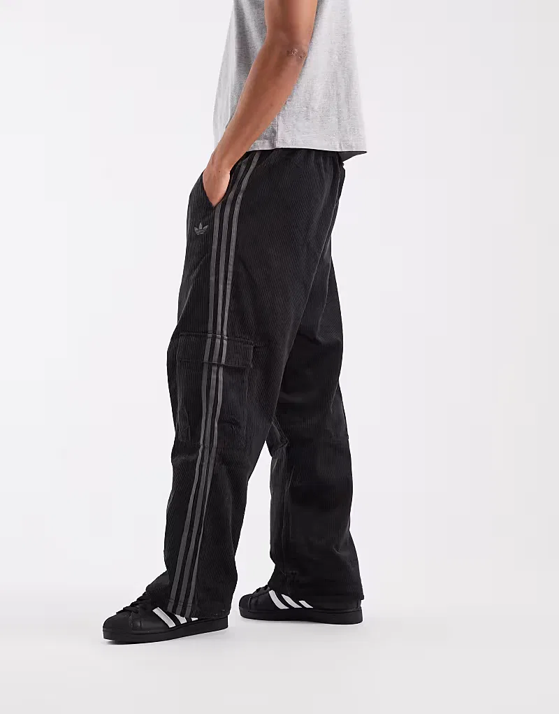 Брюки cargo cord Adicolor Adidas Originals, черный — фото 3