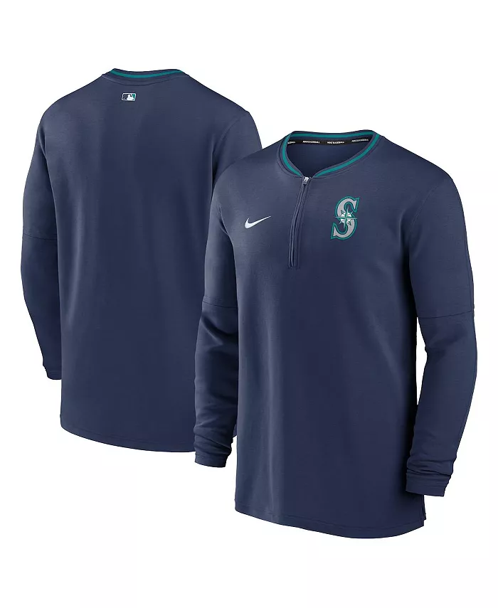 

Мужская синяя толстовка Seattle Mariners Authentic Collection Performance с молнией до середины Nike