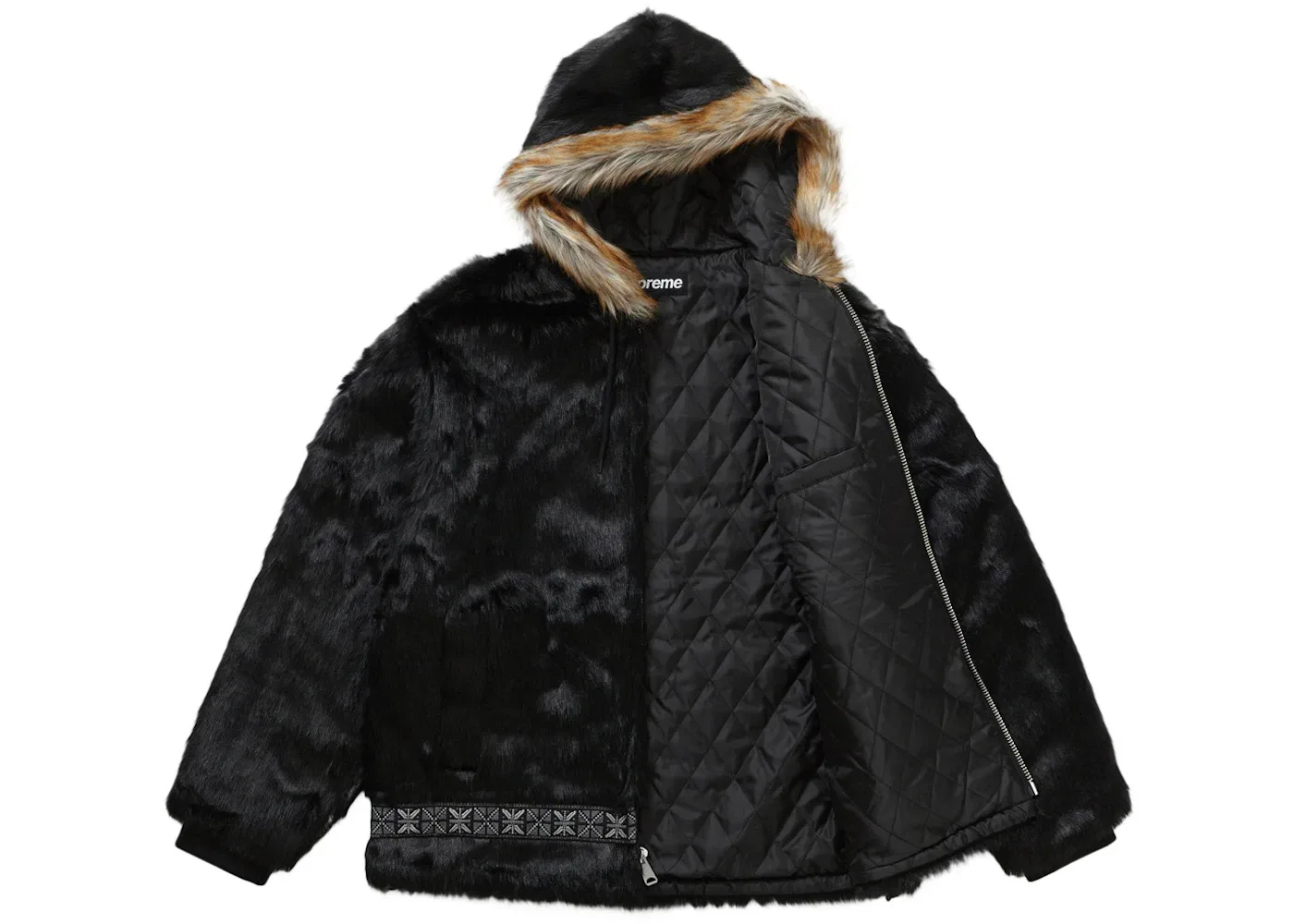 Мужское пальто из искусственного меха Parka Supreme, Black — фото 2