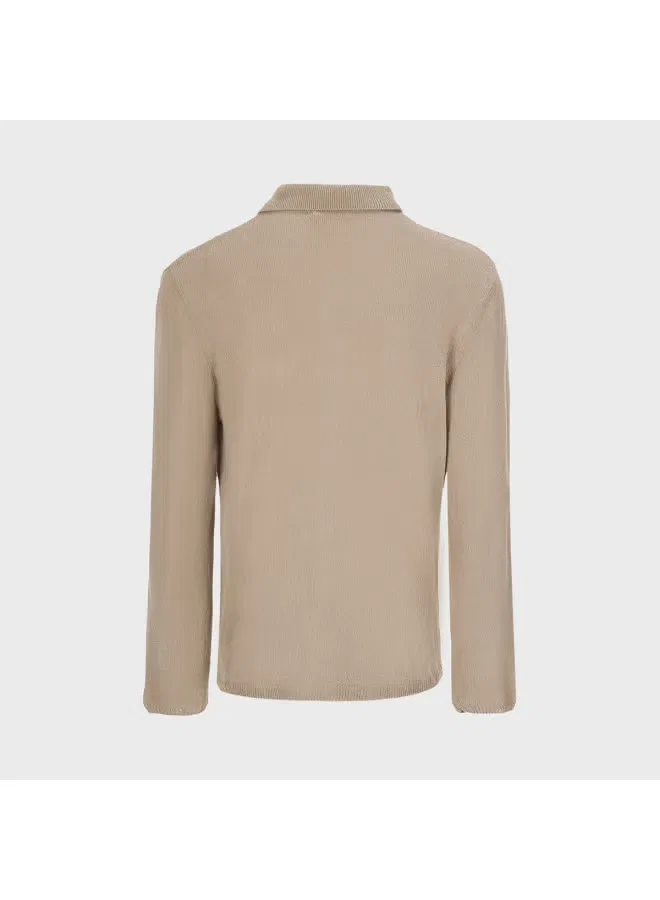Кардиган с длинным рукавом на лацканах Zara, хаки — фото 3