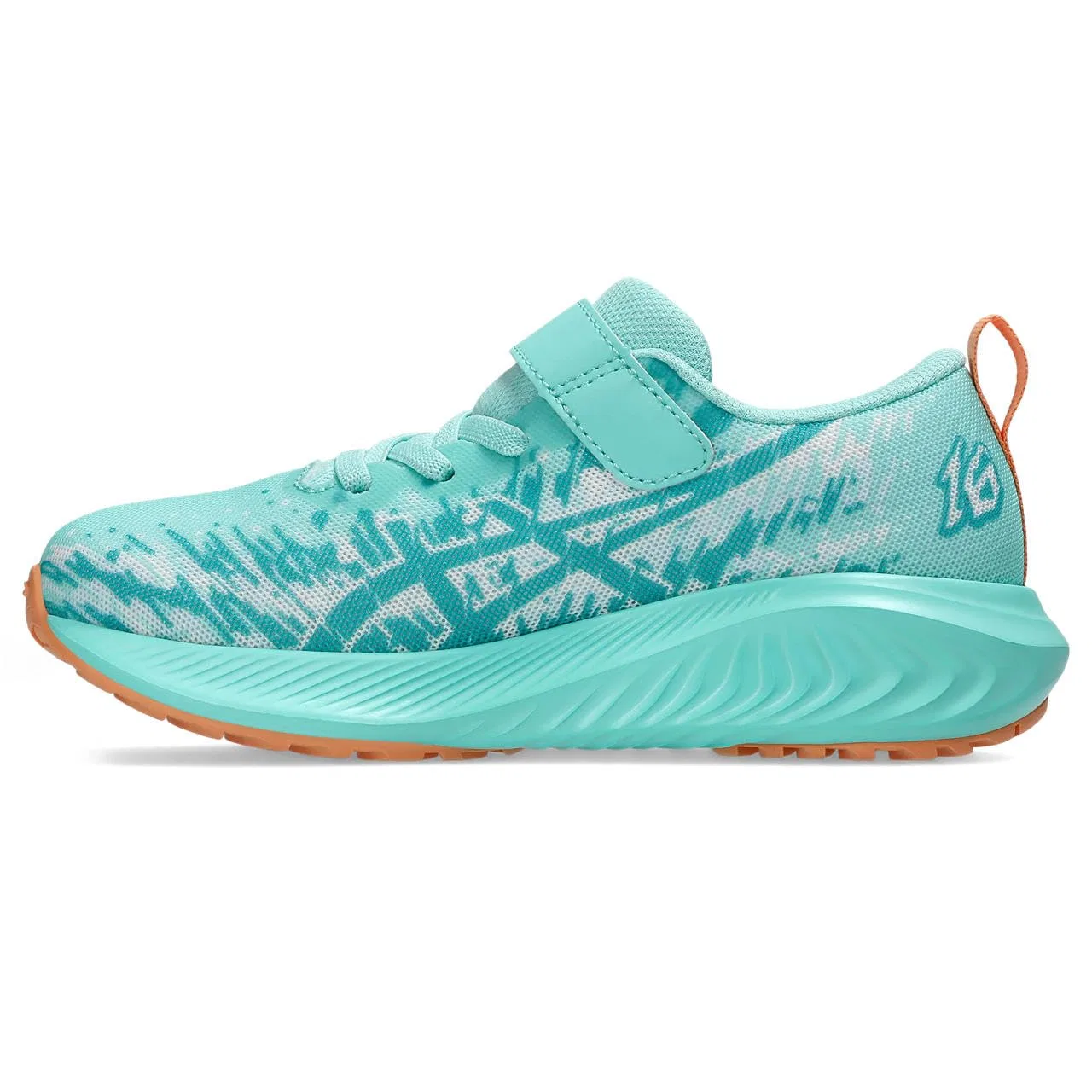 Детские кроссовки для мальчиков с принтом Gel-noosa Tri 16 PS ASICS, Mint Illuminated Wave Green — фото 4