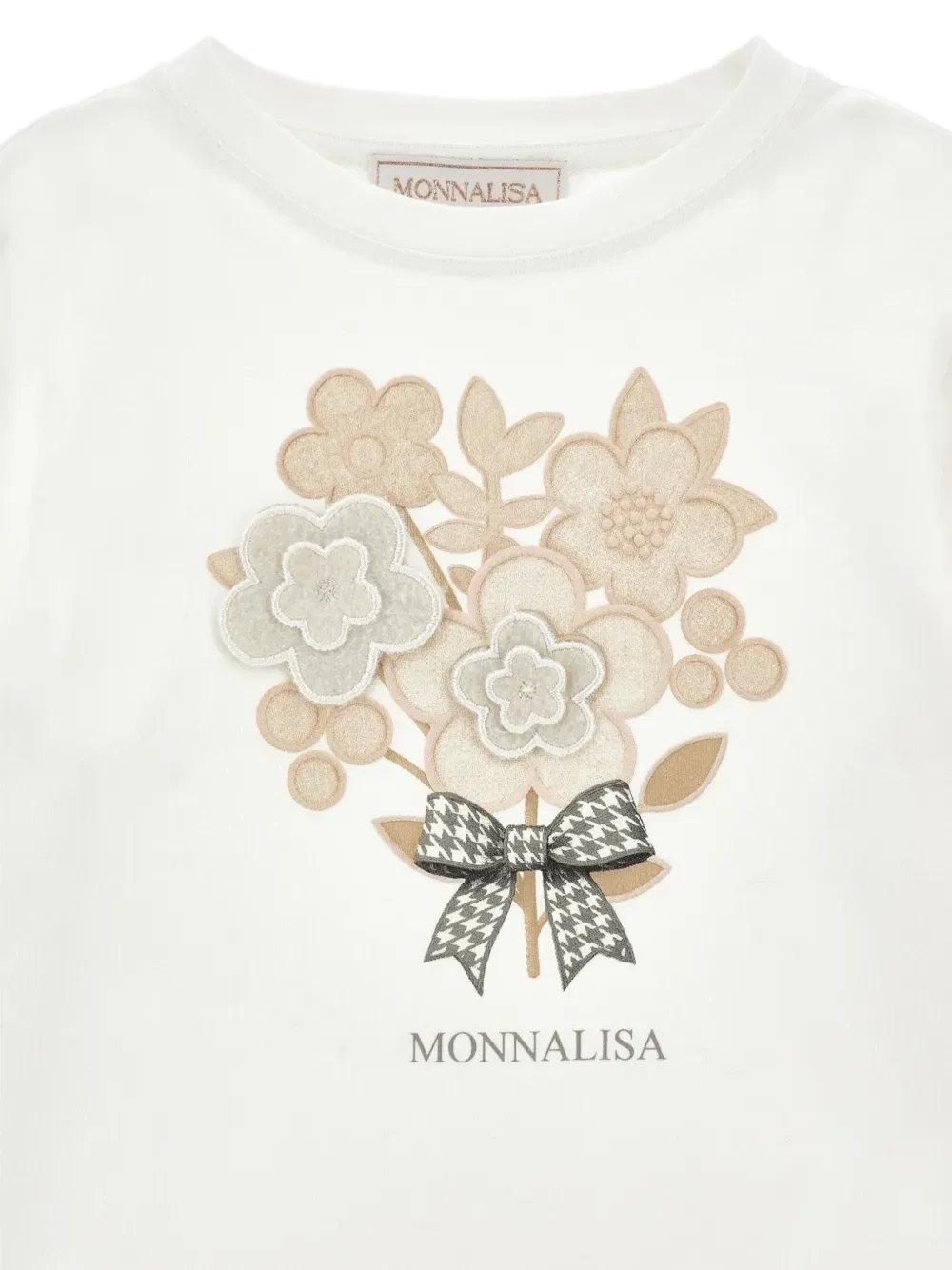 Футболка с длинным рукавом Monnalisa, белый — фото 3