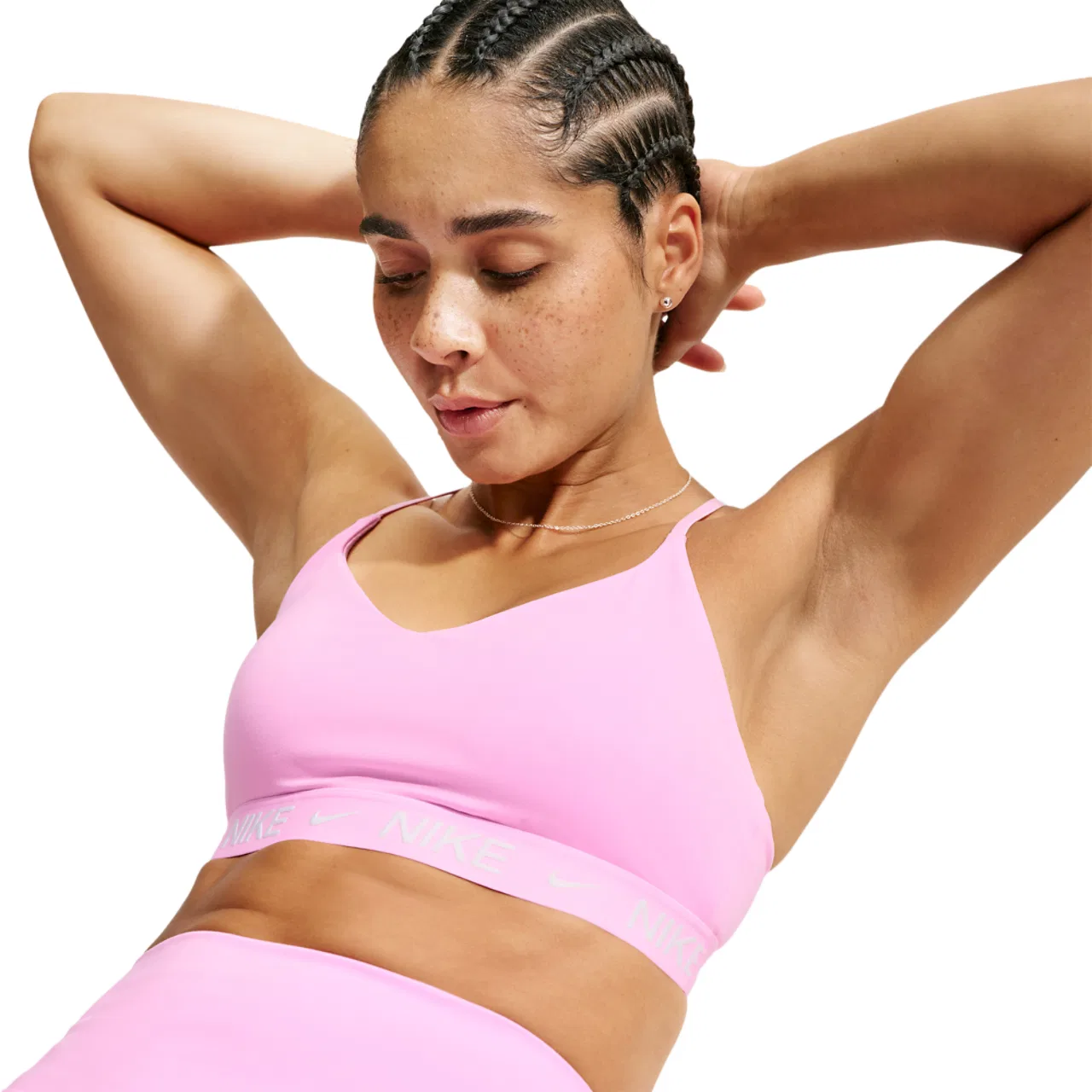 Женский спортивный бюстгальтер Nike Dri-FIT Indy Bra, Pink Rise