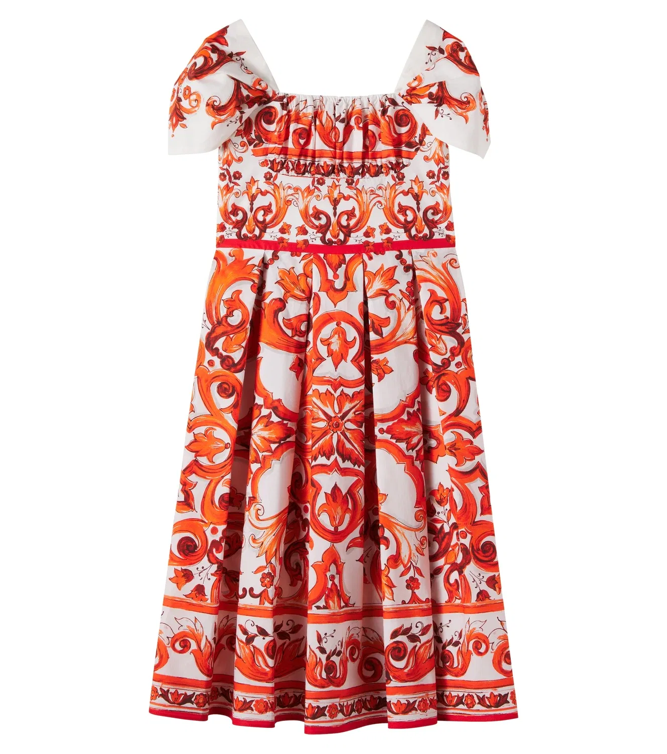 Платье хлопковое Dolce&Gabbana Kids, оранжевый