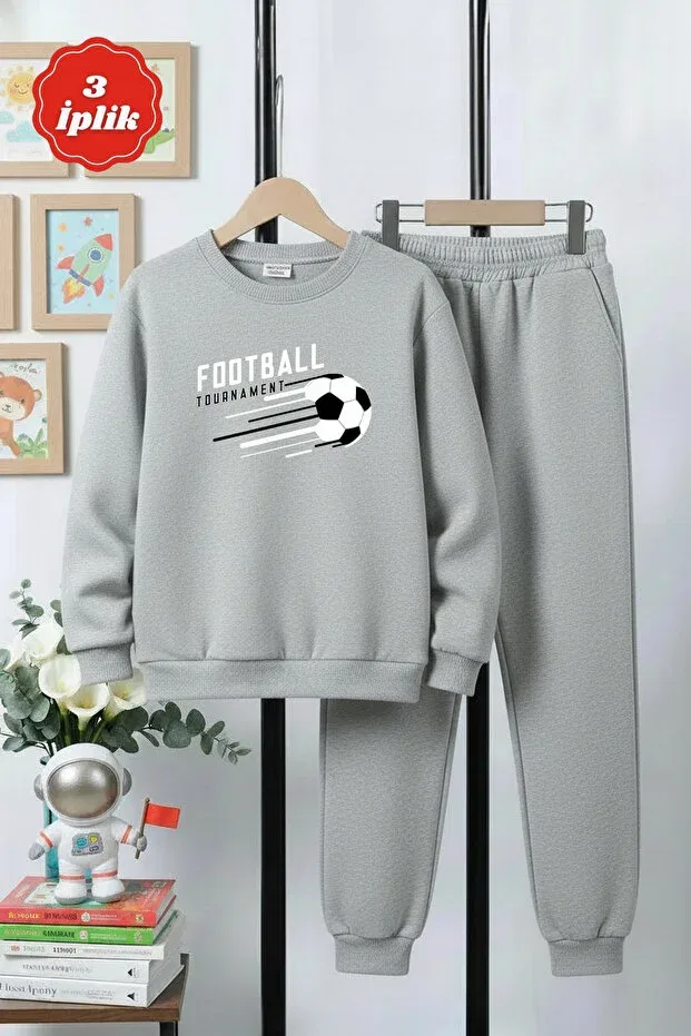 Детский спортивный комплект для мальчиков с принтом Fyk Kids, Gray