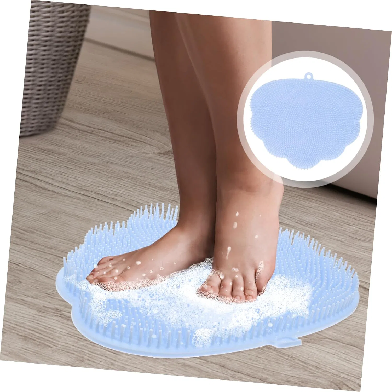 Мочалка для спины настенная с присосками TPE, DINHEAROM, 30x25.5x3 см — фото 4