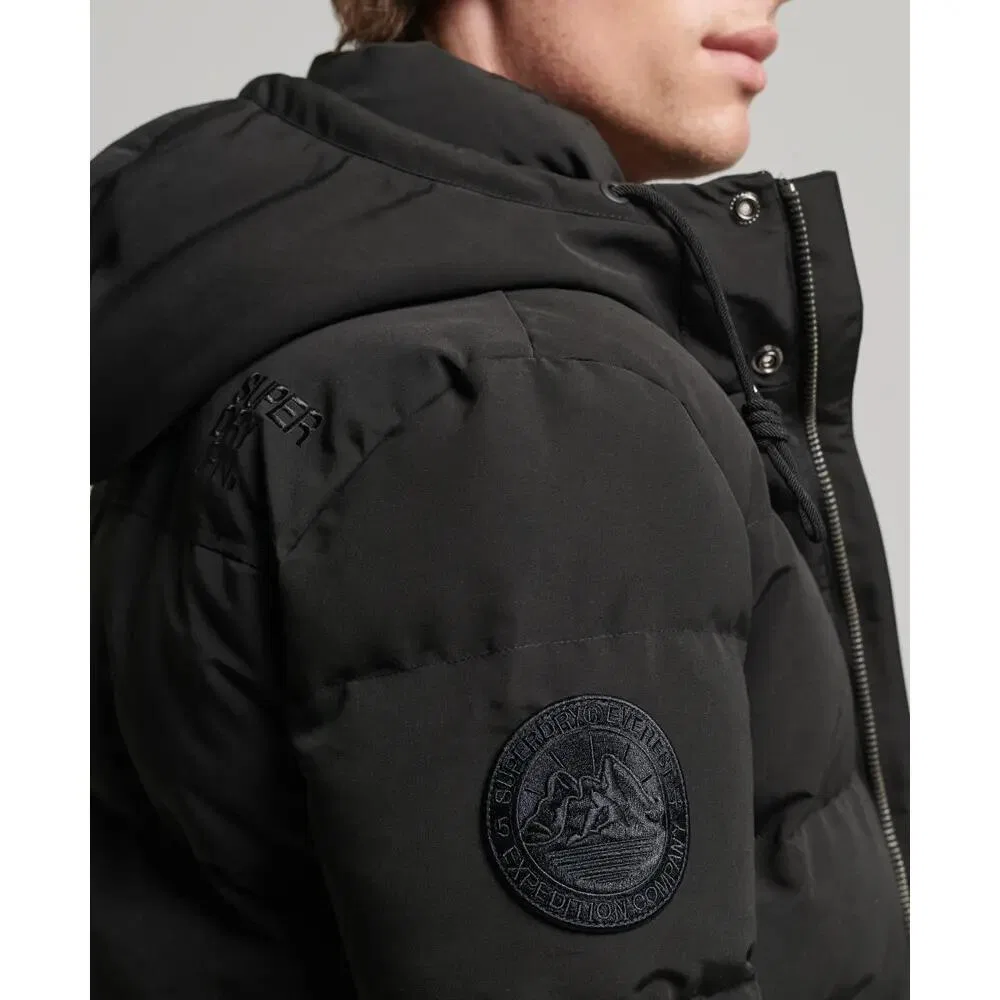 Мужская куртка-пуховик с капюшоном Everest Superdry, Schwarz — фото 4