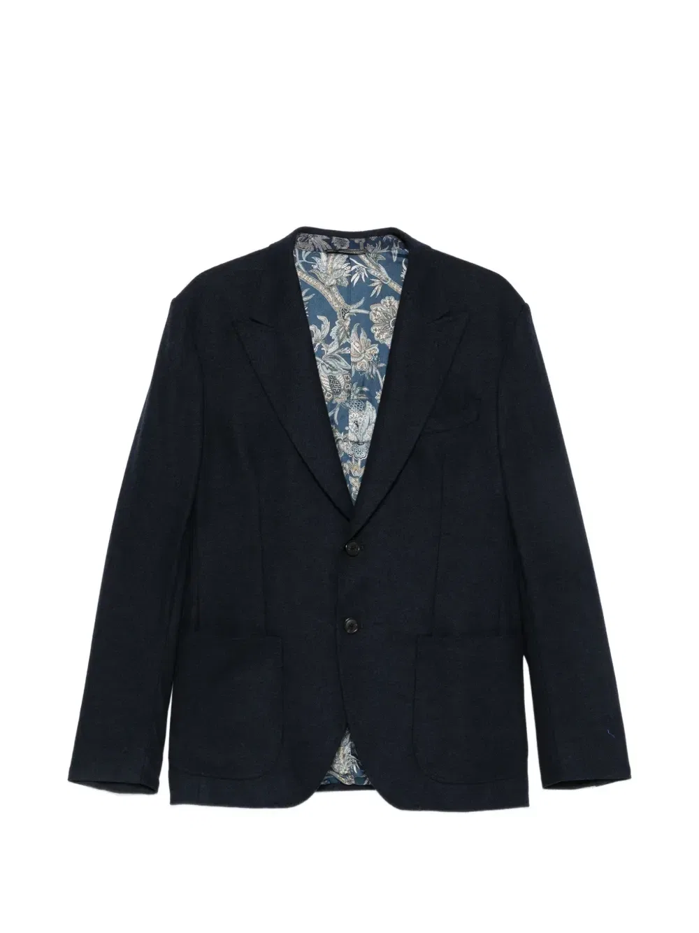 Однобортный блейзер с заостренными лацканами Etro, синий