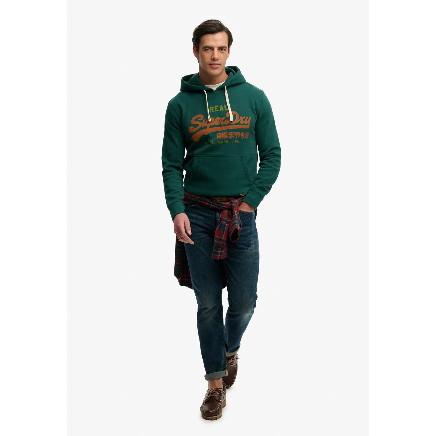 Мужской худи с капюшоном с классическим винтажным логотипом Superdry, Varsity Green — фото 4