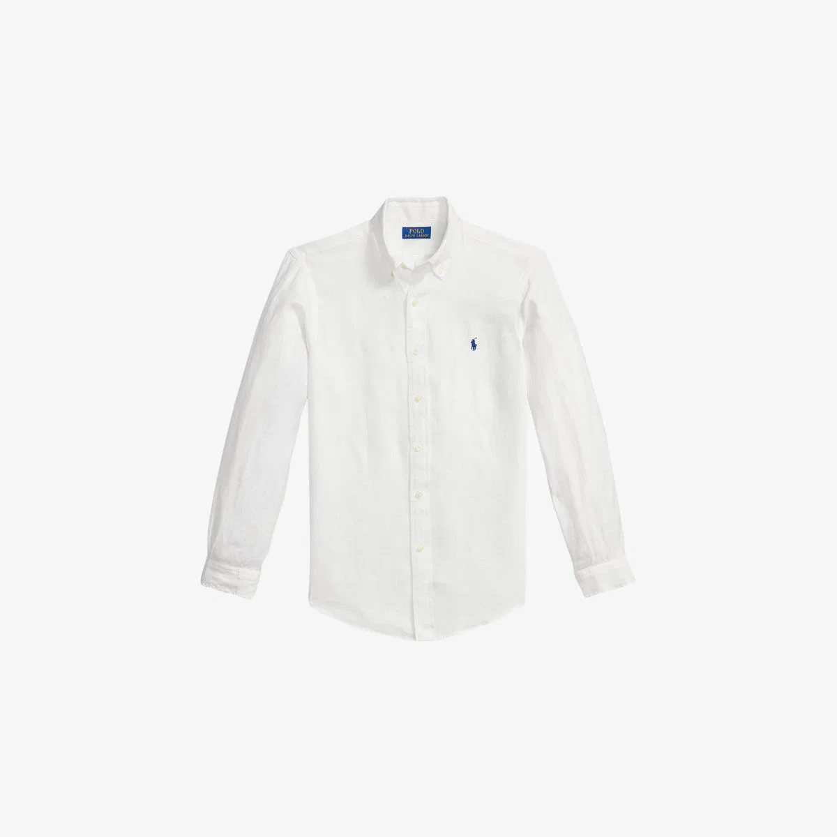 Льняная рубашка с вышитым логотипом Polo Ralph Lauren, белый