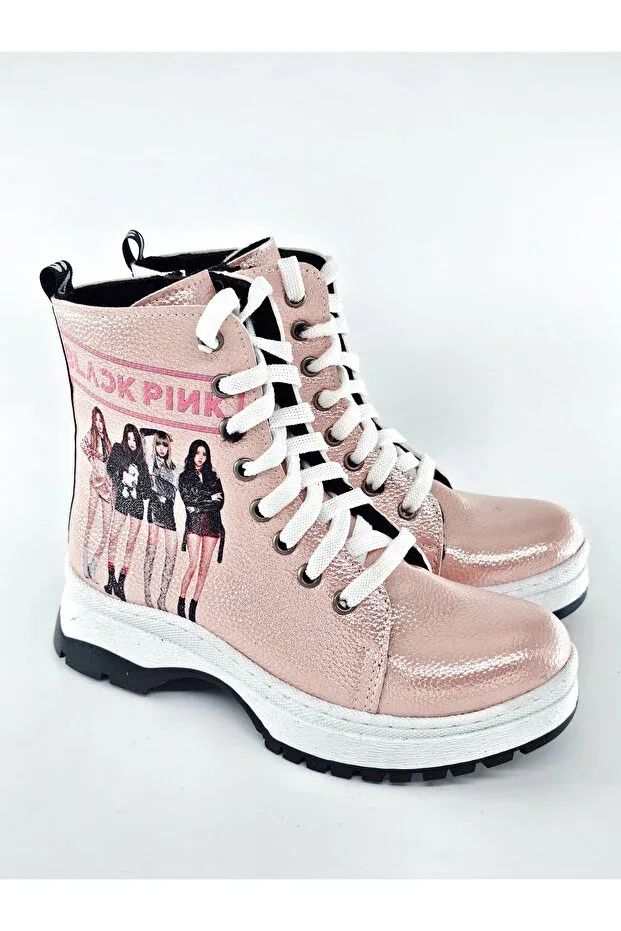 Детские ботинки для девочек с принтом Blackpink Bdkbutik, Pink — фото 2