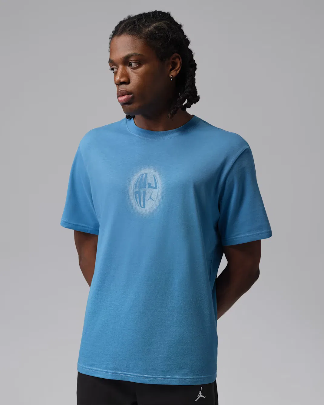 Мужская футболка Dri-FIT с графическим принтом Jordan Sport, Blue Beyond/White — фото 2