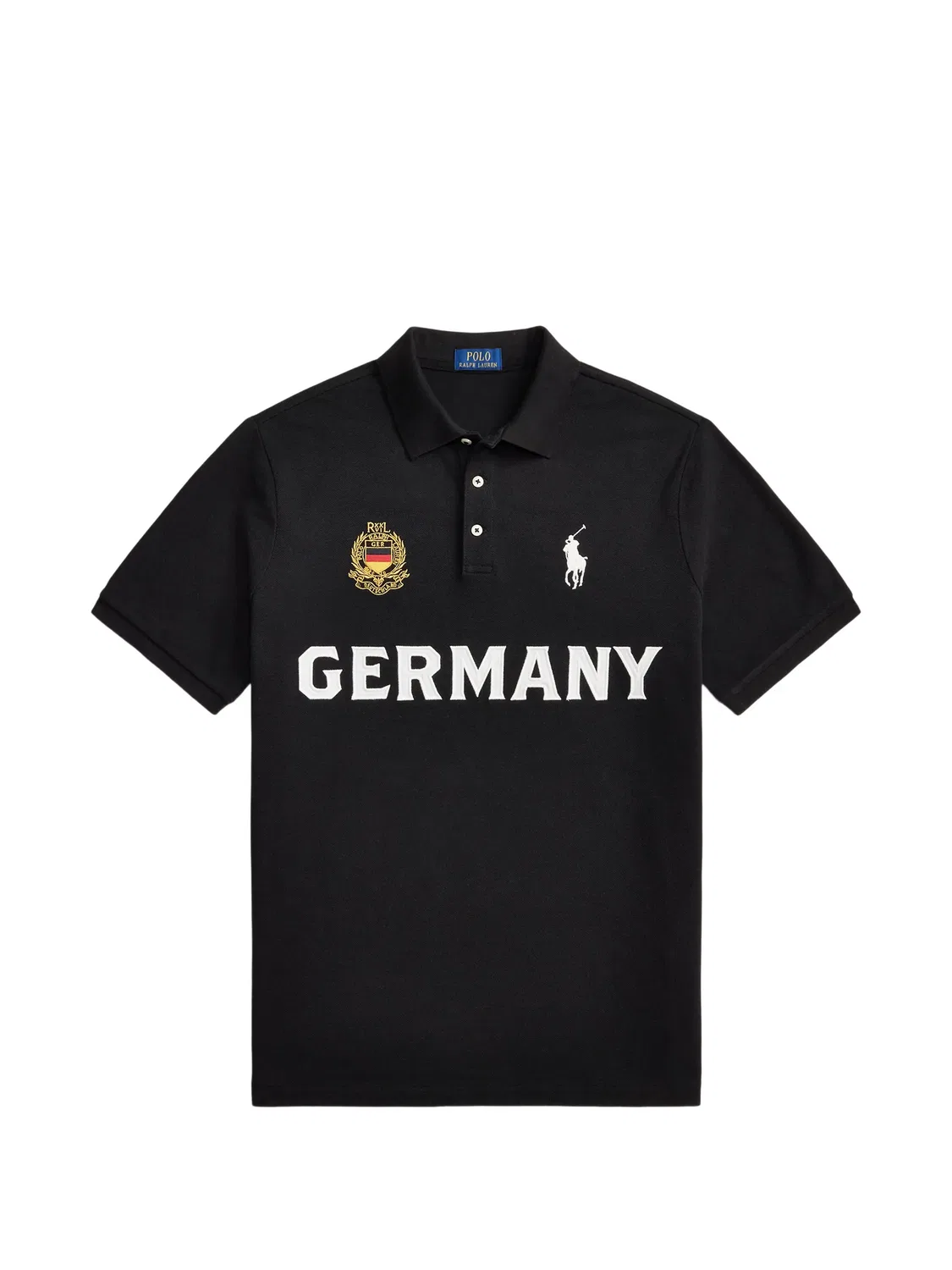Рубашка поло Germany с вышитым логотипом Polo Ralph Lauren, черный