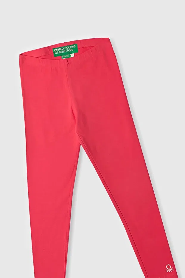 Детские леггинсы для девочек хлопковые United Colors Of Benetton, Mercan — фото 2