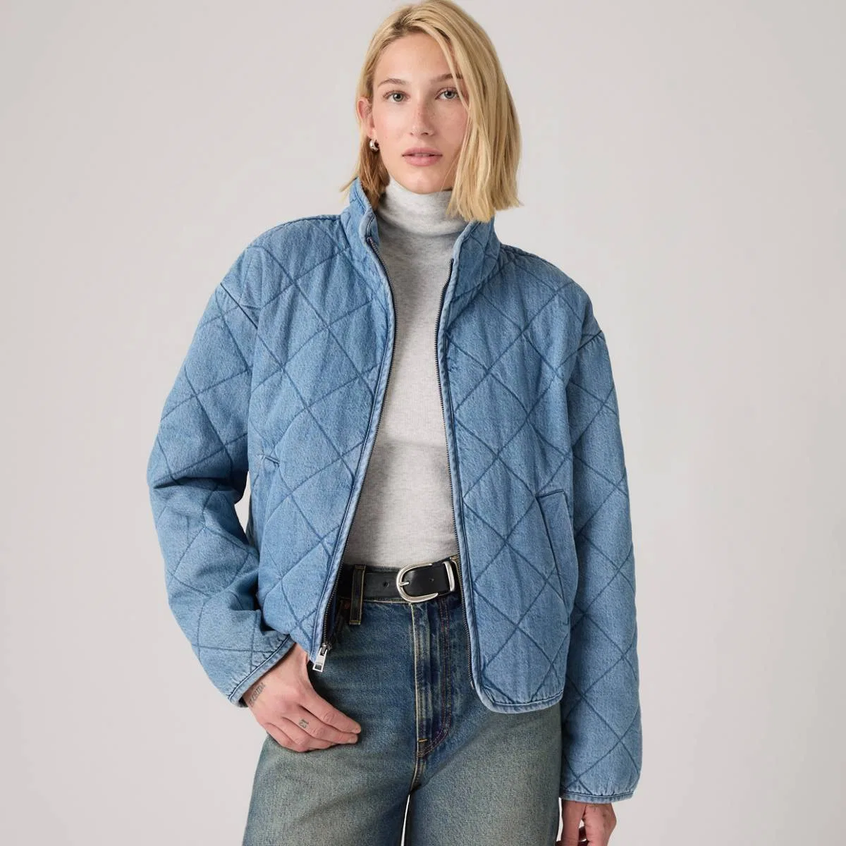 Хлопковая куртка с ромбовидной стежкой Levi's, Blue - Blue