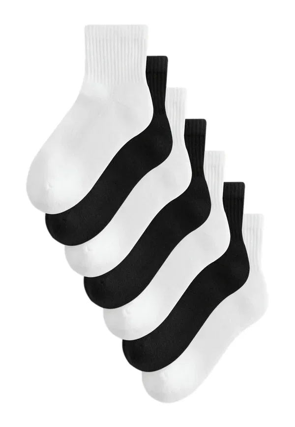 Носки с поддержкой свода стопы 7 пар Cushion Sole Ribbed Sport Cropped Ankle Socks Next Black, White, белый/черный