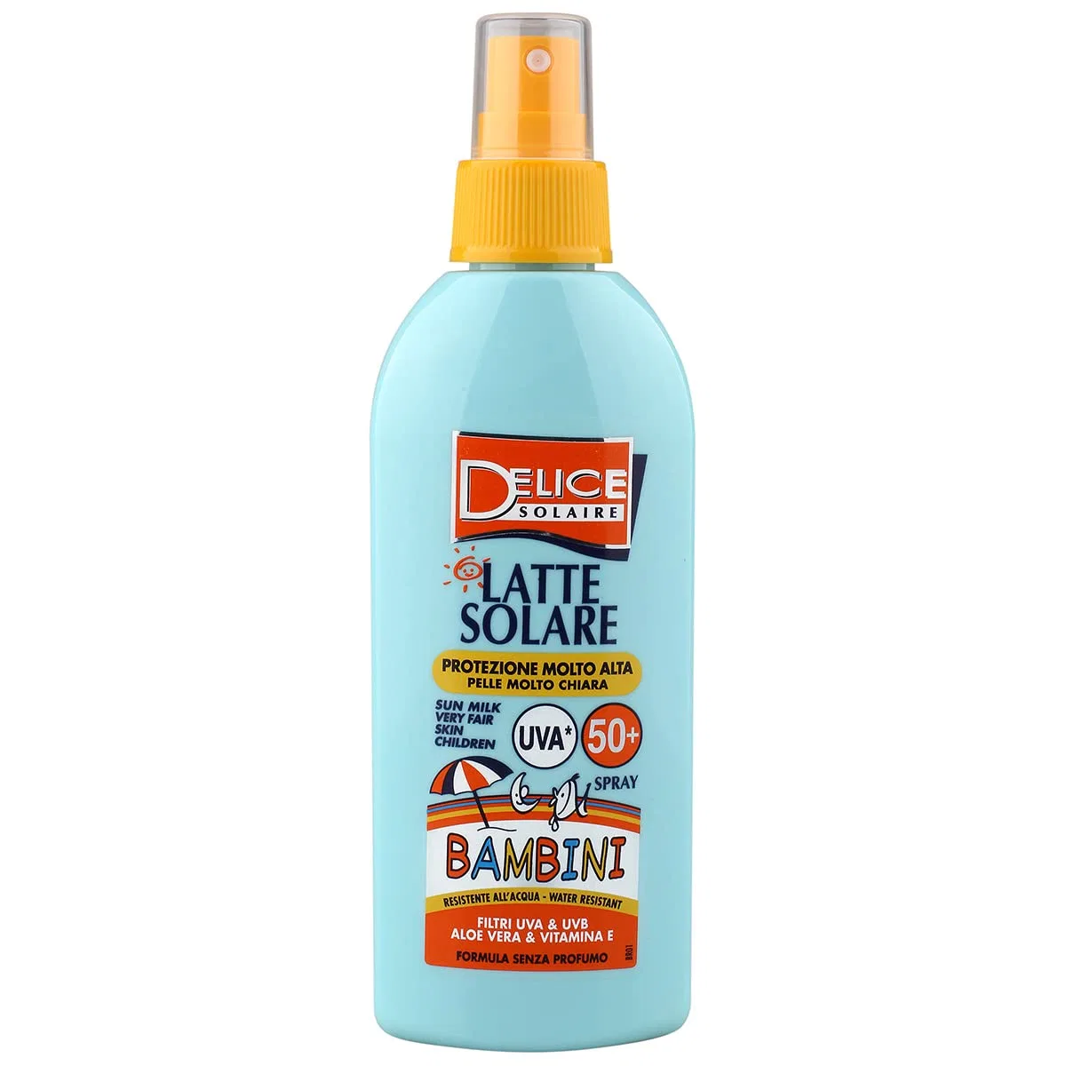 Солнцезащитный лосьон-спрей для детей SPF50+, Delice Solaire, 150 мл, Белый