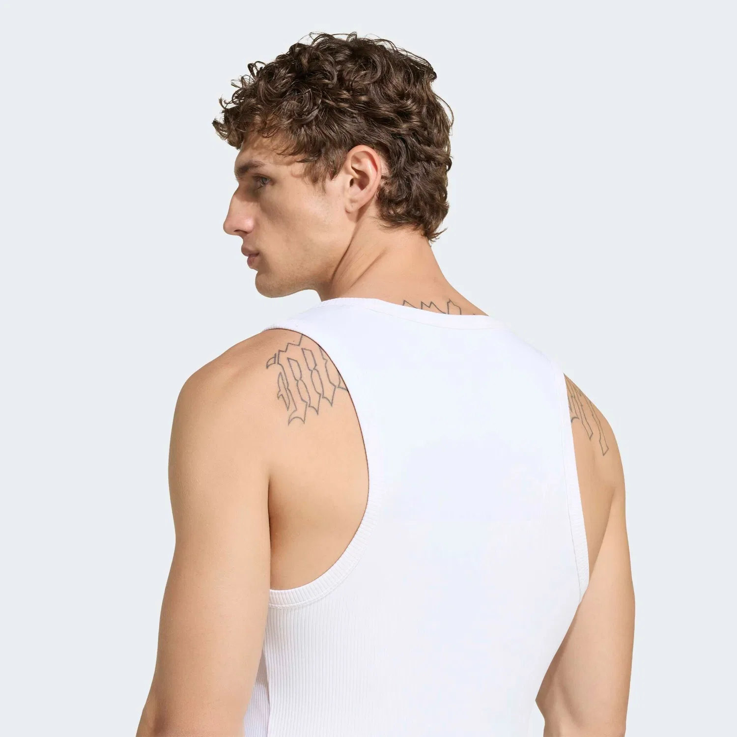 Мужская топ-майка с ребристыми вставками PrimeLift Essentials Workout Rib Adidas Performance, White — фото 4