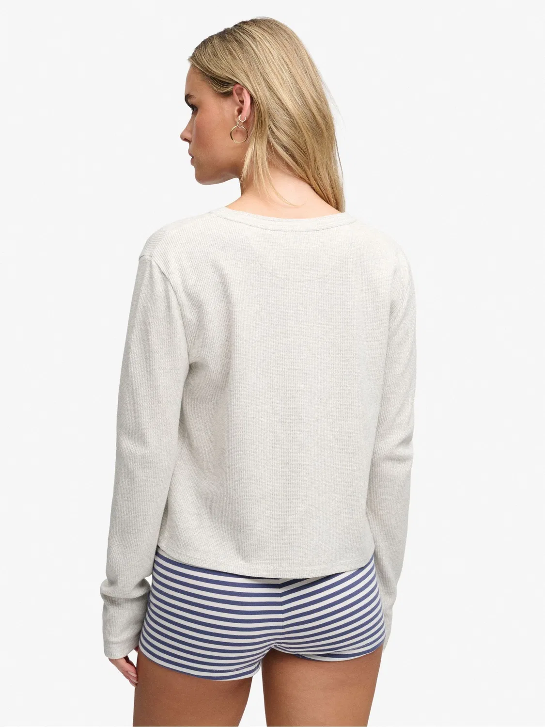 Топ Superdry Athletic Essentials Waffle Button, коричневый — фото 2