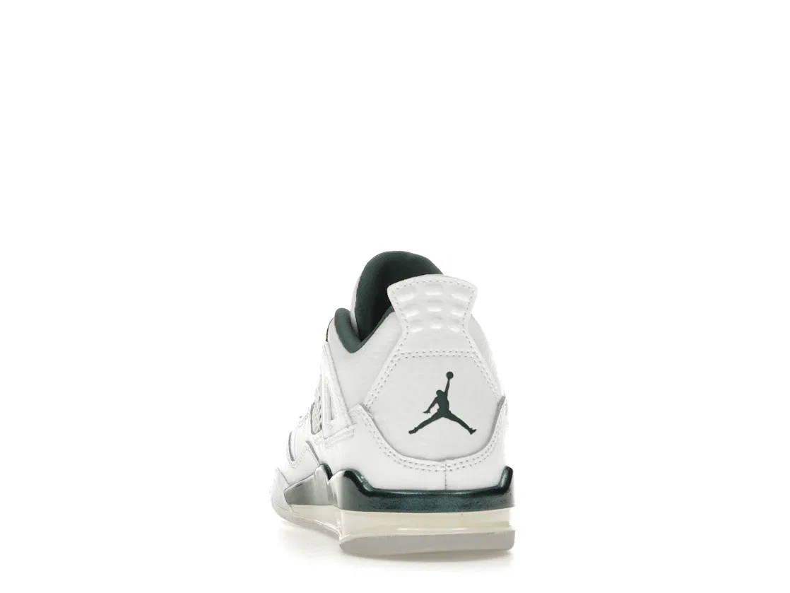 Детские кроссовки для мальчиков и девочек с ретро-дизайном Jordan 4 Retro Jordan, White/Oxidized Green/White/Neutral Grey — фото 4