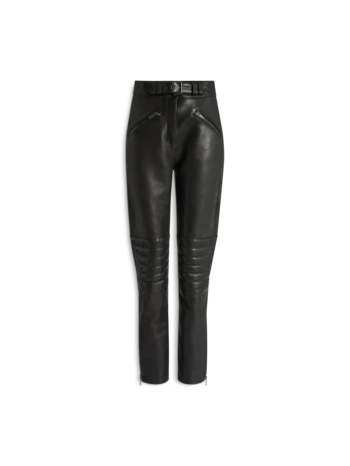 Брюки-карго из овечьей кожи BALMAIN, черный