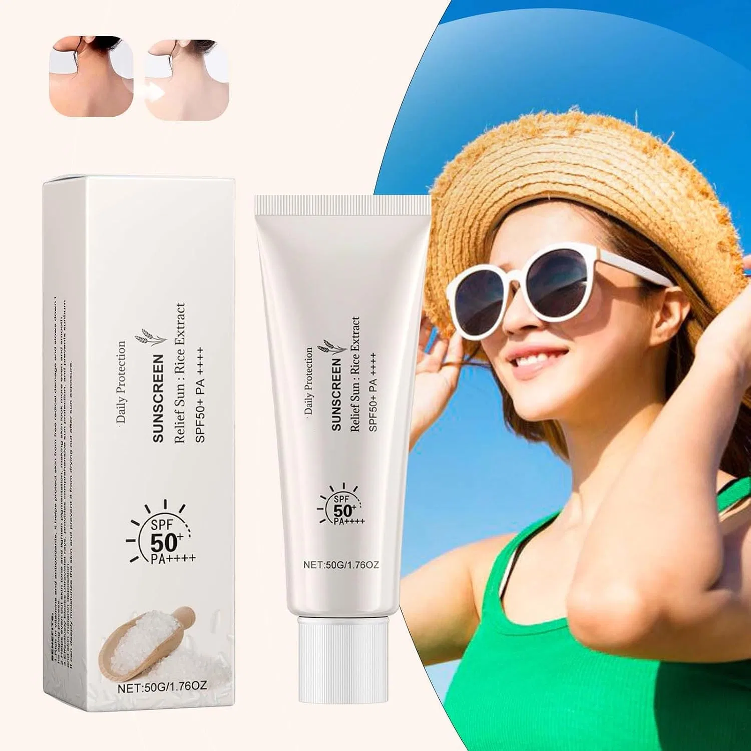 Солнцезащитный крем SPF50, 50 мл, бежевый Generisch — фото 3