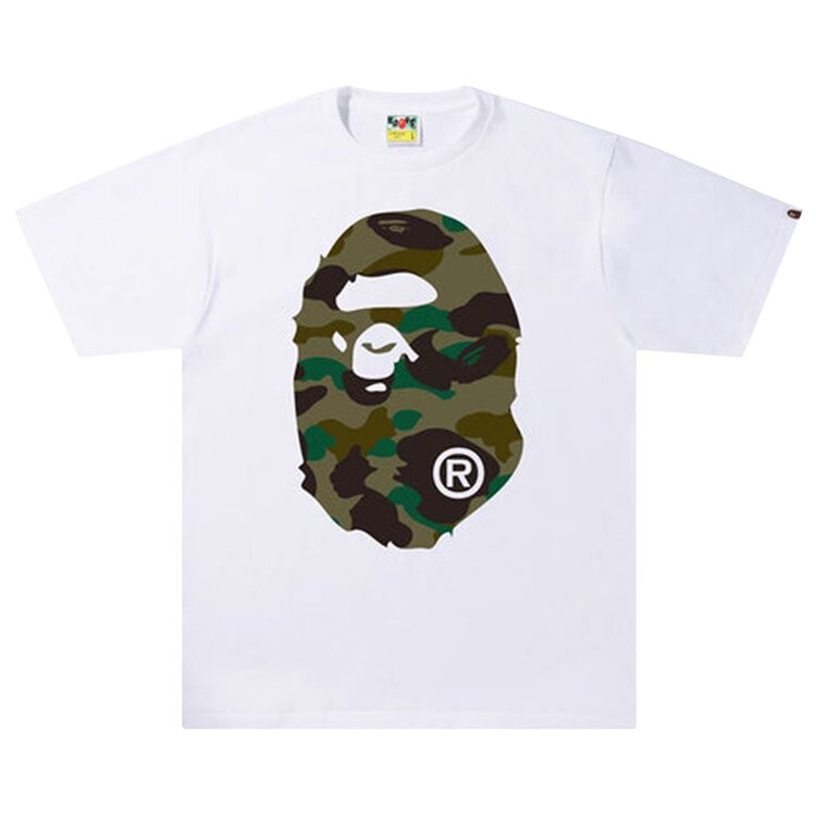 

Футболка BAPE 1st Camo Big Ape Head Tee 'White/Green', белый