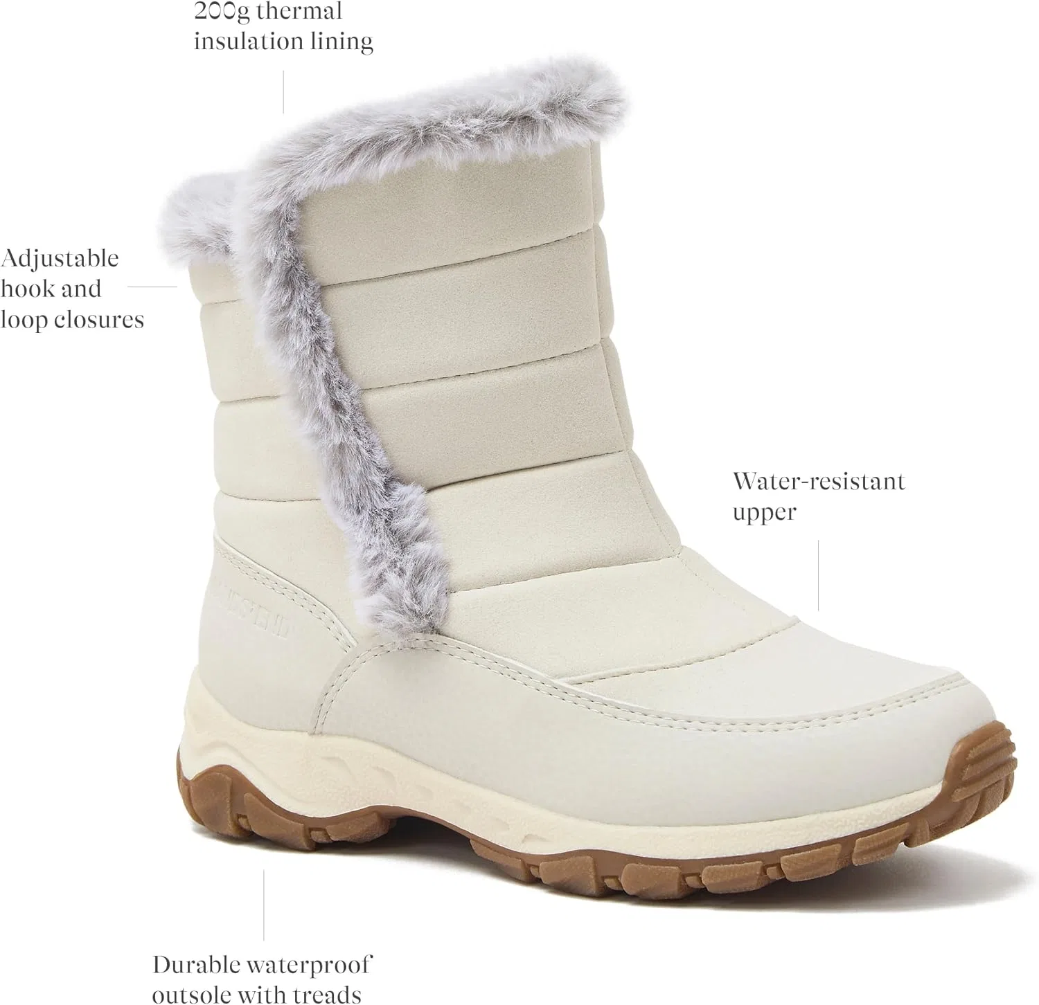 Детские зимние сапоги для мальчиков и девочек с утеплителем Lands' End Expedition Warmest Waterproof No Tie, White — фото 2