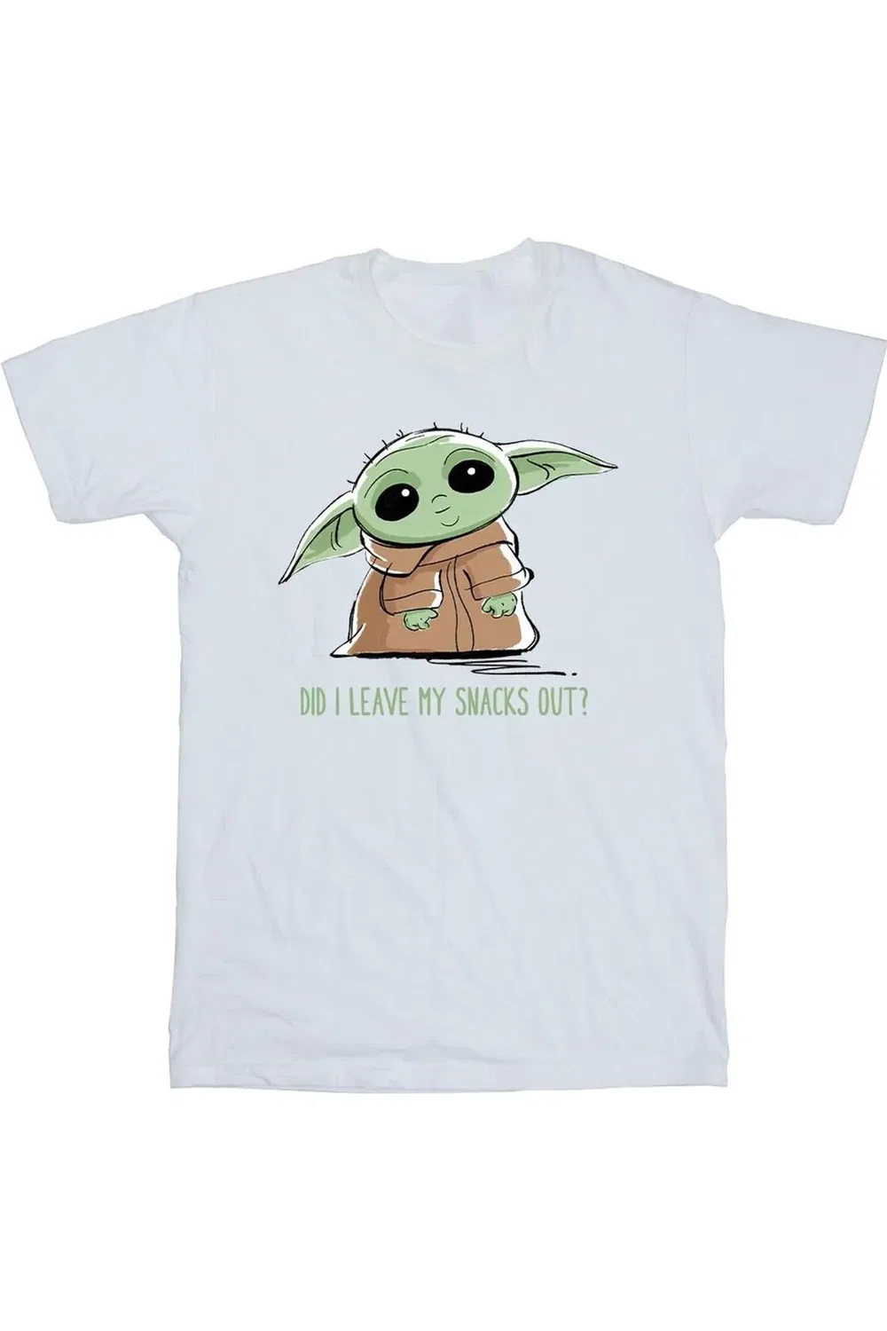 Футболка с принтом The Mandalorian Grogu Snacks Meme Star Wars, White — фото 2