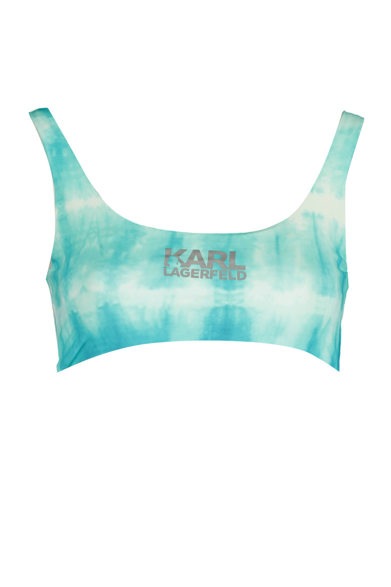 

Спортивный топ Karl Lagerfeld Beachwear с принтом и логотипом, голубой/белый