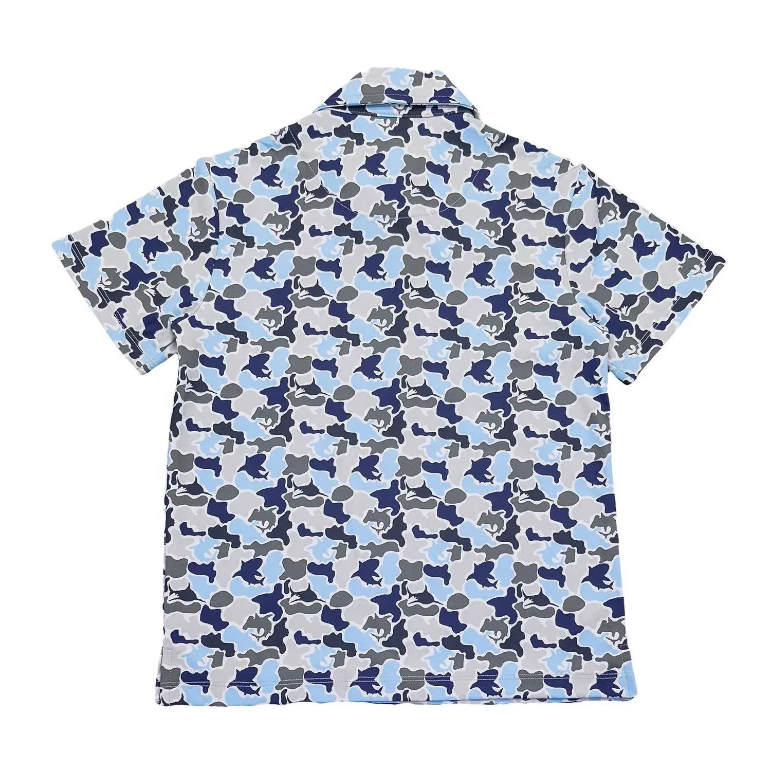 Детское поло для мальчиков с принтом Camo Saltwater Boys Co., Camo — фото 2