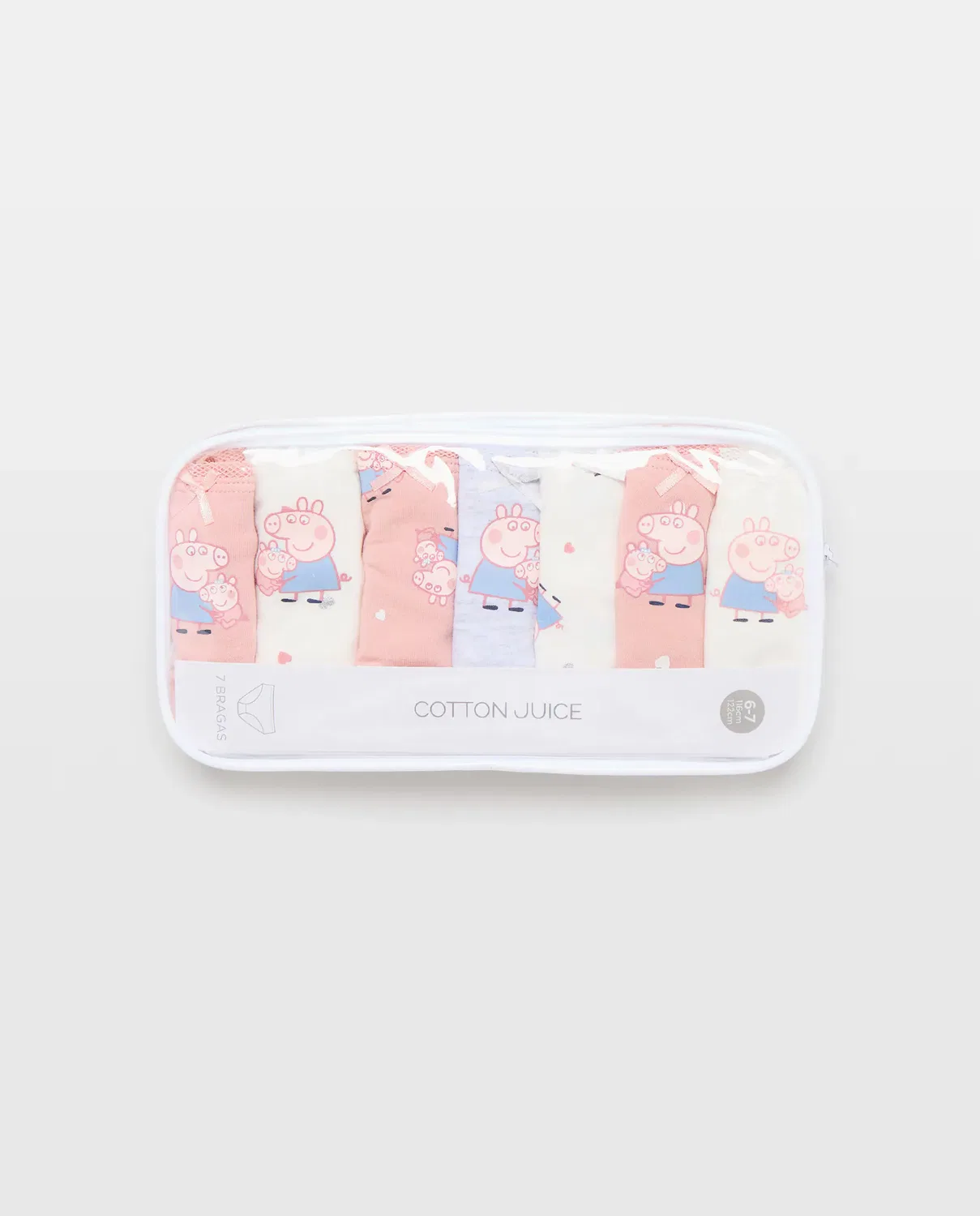 Детский набор трусов для девочек 7 штук Peppa Pig Cotton Juice, Multicolor — фото 4