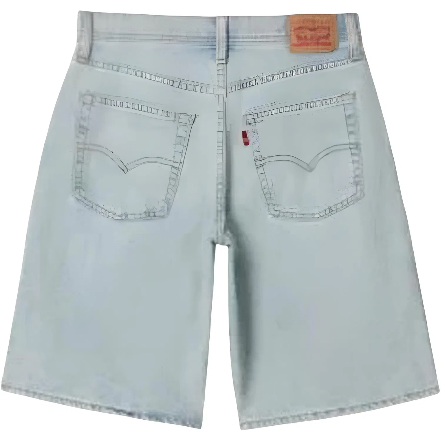 Женские джинсовые шорты с принтом Levis, Light Blue — фото 3