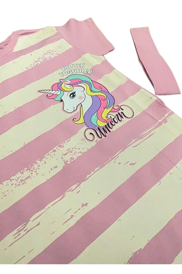 Детское платье для девочек с принтом Unicorn Ded Collection, Pink — фото 2