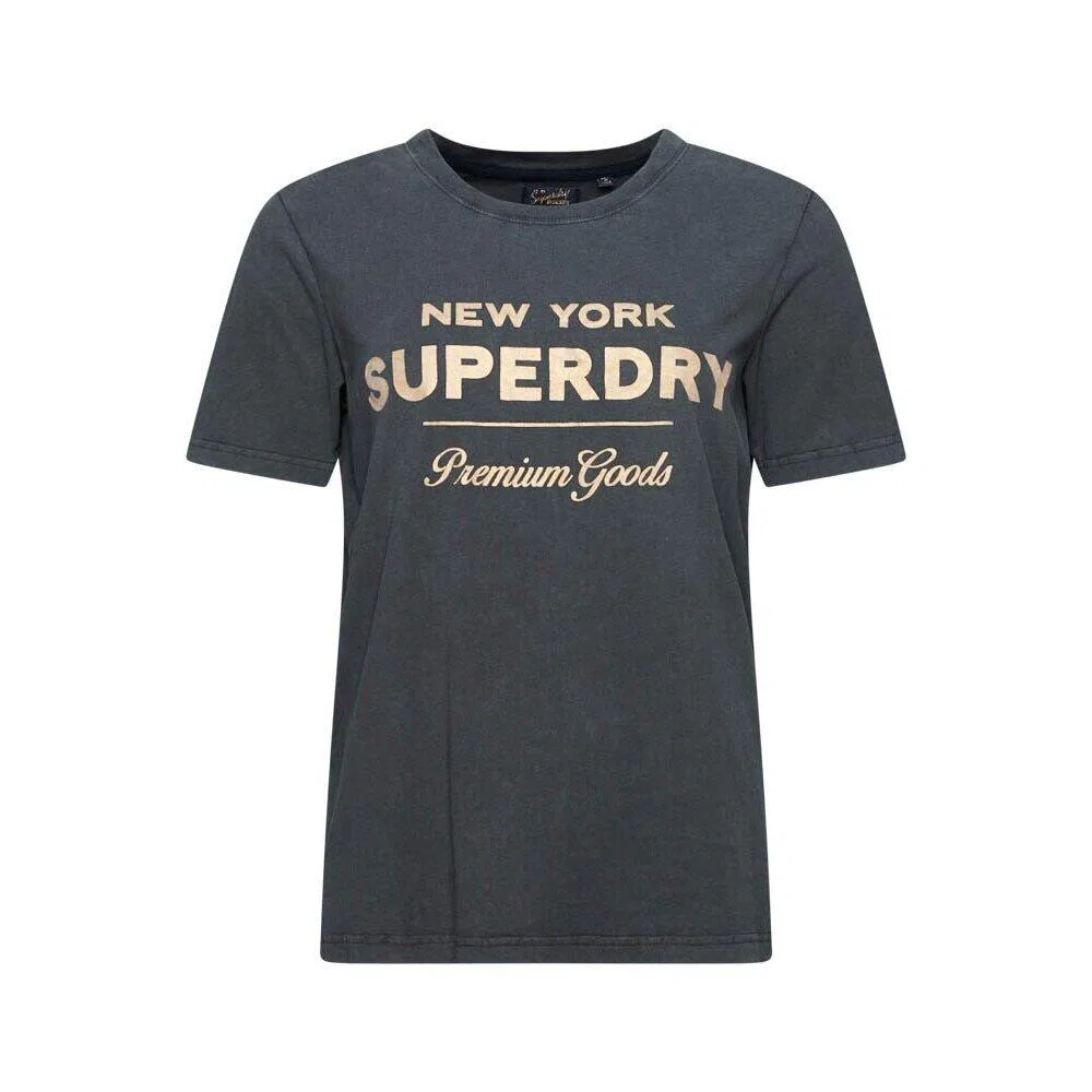 Женская футболка с металлическим эффектом Luxe Metallic Superdry, Schwarz