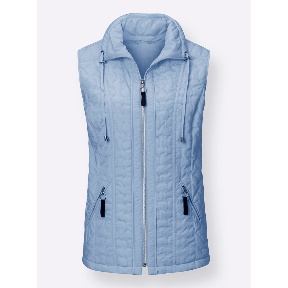 

Повседневный образ стеганый жилет Casual Looks, светло-голубой