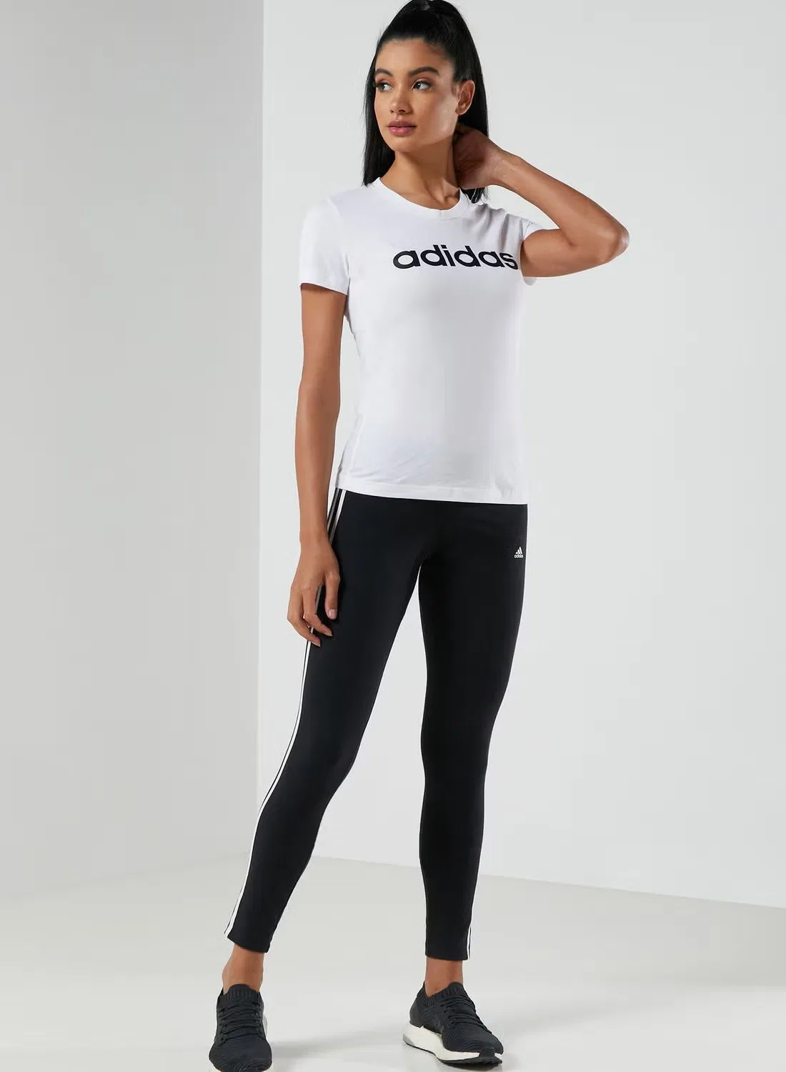 Футболка спортивная с контрастным логотипом Adidas, белый — фото 4